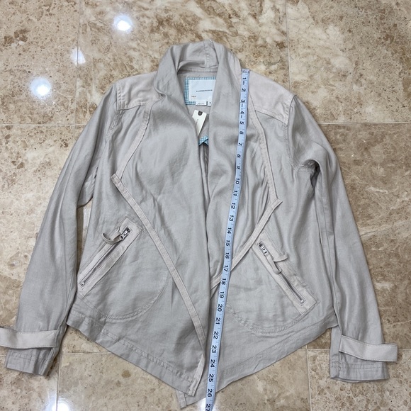 Anthropologie Gulliver Linen Blend Swing Draped Jacket.Size Xs. Stone color. NWT - Picture 5 of 10